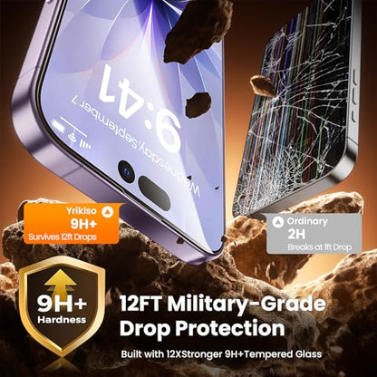 Yriklso 2-Pack for iPhone 17 Screen Protector,Military Grade Shatterproof,Bubble-Dust Free Box,9H+ HD Tempered Glass,Scratch & Smudge Resistant for iPhone 17 6.3 inch - size: iPhone 17（6.3"）