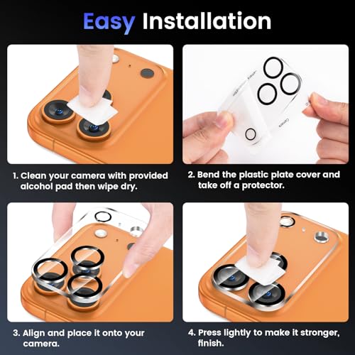 Tensea 3Pcs for iPhone 17 Pro Max Camera Lens Protector - size: for iPhone 17 Pro Max