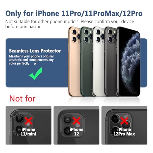 TENOC Camera Lens Protector for iPhone 11 Pro & 11 Pro Max, Silver Glitter - size: iPhone 11 Pro/11 Pro Max
