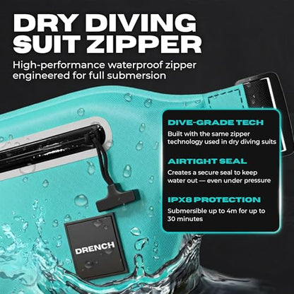 DRENCH Waterproof Waist Pack Bundle – Blue + Yellow, 2 Waterproof Fanny Packs + 2 Floating Phone Pouches, IPX8 Waterproof Dry Bags for Lake, Beach, Boating & Travel