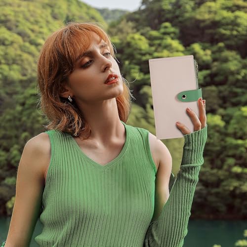Travelambo RFID Wallet Women Bifold Multi Card Wallet Case with Zipper Pocke Credit Card Holder for Women - color: Beige & Sage Green