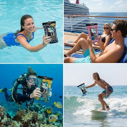 Salt Life Floating Waterproof Phone Case– IPX8 100% Waterproof Phone Case that Floats in Water, Universal Phone Dry Bag with Touchscreen Clear Window, Secure Seal Closure & Lanyard (Lush Canopy) - color: Lush Canopy