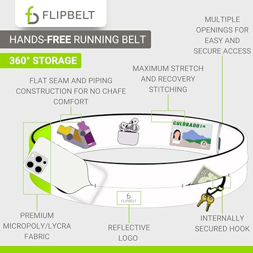 FlipBelt Classic Running Belt, Phone Holder for Running, Money Belt Pouch - color: Girly Pop Pink, size: Extra Small