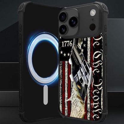 DJSOK Case for iPhone 17 Pro Max,Compatible with MagSafe,Anti-Scratch Shockproof Case,Classic American Flag 1776 We The People - color: Classic American Flag 1776 We The People, size: IPhone 17 Pro Max