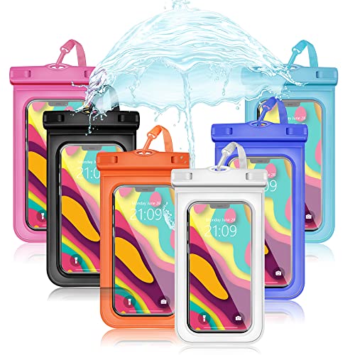 6 pcs Waterproof Phone Pouch Universal Phone Waterproof Case Compatible for iPhone 11 13 12 Max Pro XS Samsung Galaxy s22 s10 Up to 6.9", IPX8 Plastic Cell Phone Dry Bags - color: multi color 1