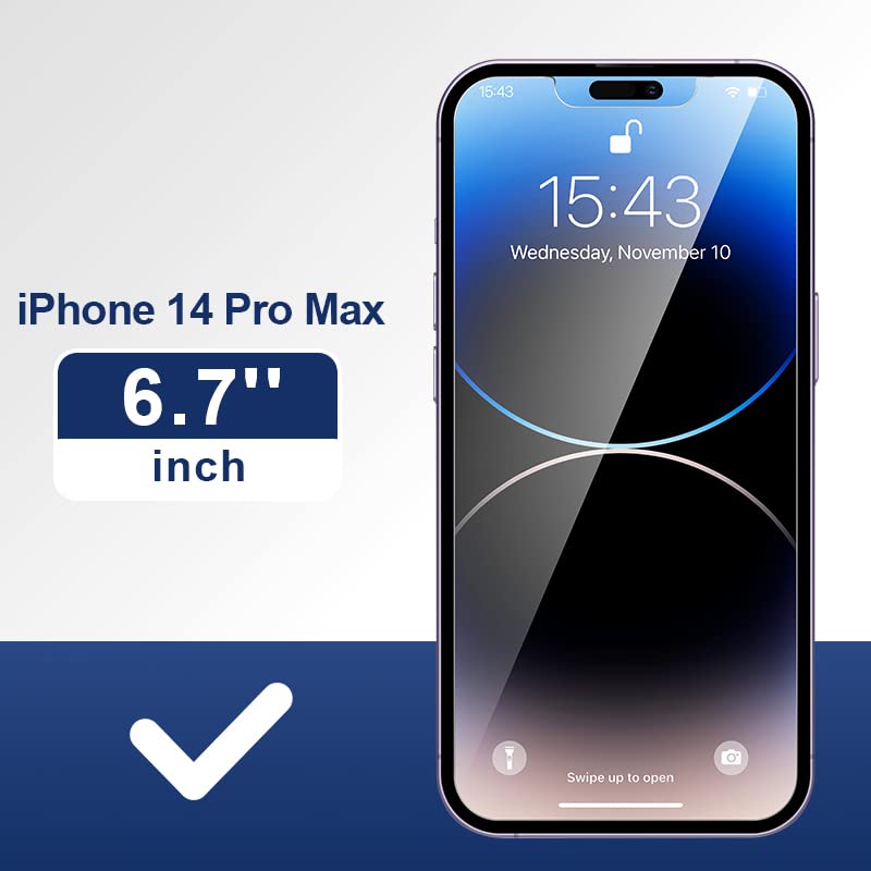 ImpactStrong Anti-Spy Privacy Screen Protector for iPhone 14 Pro Max (6.7-Inch), 9H Tempered Glass, Shatter-Resistant, Anti-Scratch, Easy Install Kit, Case Friendly, 2-Pack - size: iPhone 14 Pro Max