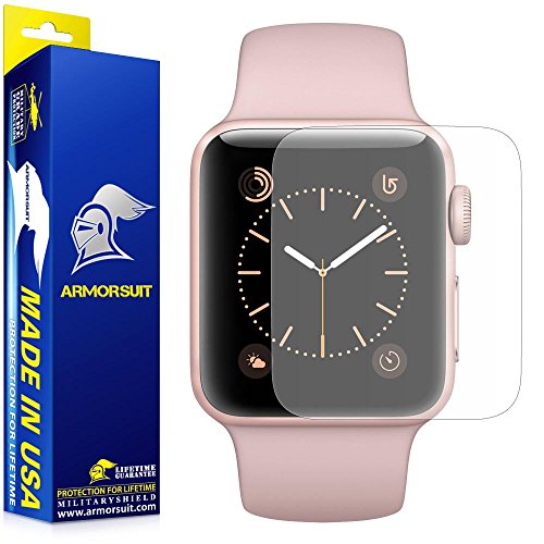 ArmorSuit Apple Watch 38mm (Series 2/3 Compatible) Anti-Glare Screen Protector (2 Pack) Full Coverage MilitaryShield Screen Protector For Apple Watch 38mm (Series 2/3 Compatible) - Matte Anti Bubble Film