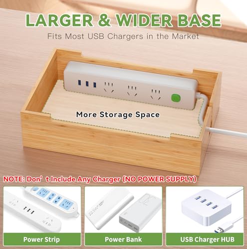 Pezin & Hulin Bamboo Charging Station-Natural, (No USB Charger and Cables) - color: Natural, size: Dock (No Charger&Cables)