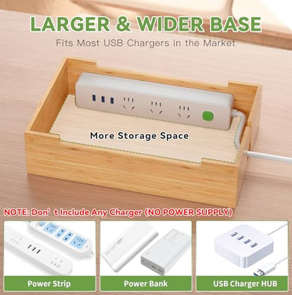 Pezin & Hulin Bamboo Charging Station-Natural, (No USB Charger and Cables) - color: Natural, size: Dock (No Charger&Cables)