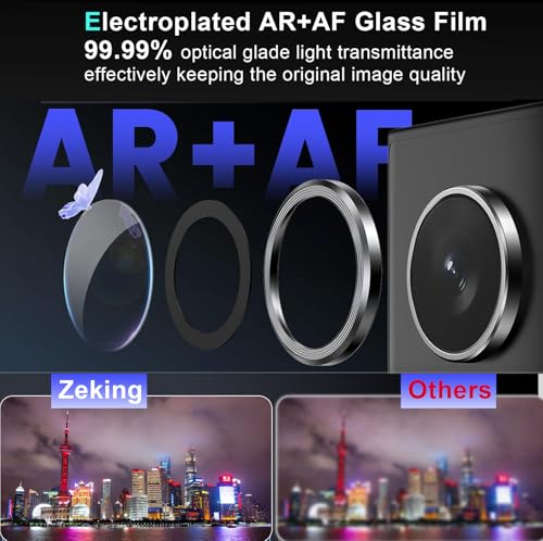 Zeking (2 Set) for Samsung Galaxy S25 Ultra 5G Camera Lens Protector, Scratch-Resistant HD Clarity Ultra-Thin 9H Tempered Glass with Aluminum Edging, Individual Metal Lens Cover (Black) - color: Black