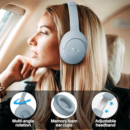 TOZO Hybrid Active Noise Cancelling Headphones, Hi Res Audio - color: Blue