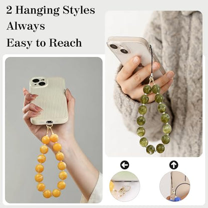 Marble Beaded Phone Wrist Strap Colorful Phones Charm Anti Theft Phones Chain Detachable Hand-Free Y2k Tops - color: Colorful 2