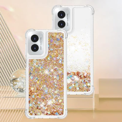 for Moto G Play 2024 Case with Screen Protector, Gold - color: Gold
