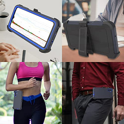 Compatible with Samsung Galaxy A13 5G Case(NOT for A13 4G), with Belt Clip Holster Heavy Duty Rugged Shockproof Full Body Protection Kickstand Phone case for Samsung Galaxy A13 5G (Blue) - color: Blue