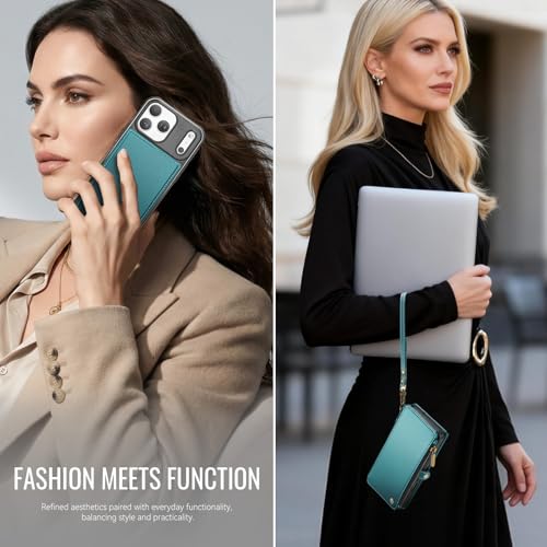 for iPhone 17 Pro Max - Phone Case Wallet Magnetic, Turquoise - color: Turquoise, size: iPhone 17 Pro Max