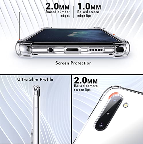 Shields Up for Samsung Galaxy Note 10 Case with Card Holder Stand, Clear | Minimalist Wallet Case, 3 Card Slots, 360° Rotation Ring Stand/Kickstand, [Drop Protection] Slim Protective Cover - size: Galaxy Note 10