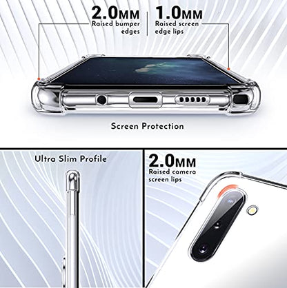 Shields Up for Samsung Galaxy Note 10 Case with Card Holder Stand, Clear | Minimalist Wallet Case, 3 Card Slots, 360° Rotation Ring Stand/Kickstand, [Drop Protection] Slim Protective Cover - size: Galaxy Note 10