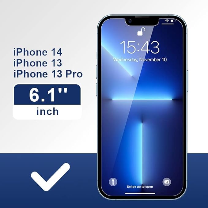 ImpactStrong Shatterproof Tempered Glass Screen Protector for iPhone 14 [Easy Installation Frame] [Bubble Free] [9H Hardness] [Full Coverage] Case Friendly, 6.1 Inch - (3-Pack) - size: iPhone 14