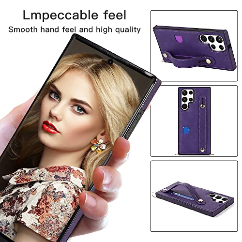 CCSmall Crossbody Case for Samsung Galaxy S23 Ultra w Card Holder KB Purple - color: Purple, size: Galaxy S23 Ultra