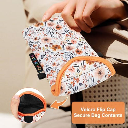 Flap Closure Secure Cell Phone Bag with Card Pocket for iPhone & Samsung - color: Flower Power