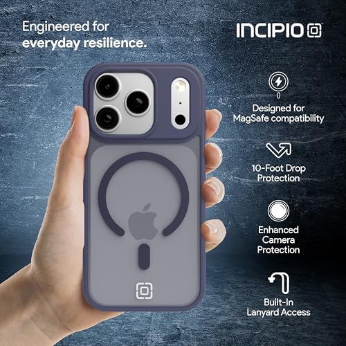 Incipio - Fog iPhone 17 Pro, Magsafe Compatible Phone Case, 10ft Drop Tested, Ultra Durable & Shock Absorbing, Scratch Resistant & Slim Profile (Navy) - color: Navy, size: iPhone 17 Pro