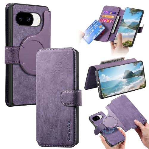 2 in 1 Detachable Wallet Case for Google Pixel 10a CMG Purple | PU Leather Magnetic Flip Folio Case with RFID Blocking Card Holder, Credit Card Slots Kickstand, Shockproof Protective Cover - color: Purple, size: Google Pixel 10a