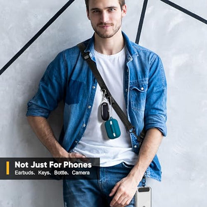 Cell Phone Lanyard Crossbody - Adjustable Nylon Strap Grey, Anti-Theft Lock Hook, Universal Fit (4-7" Screens) - color: Dark Green
