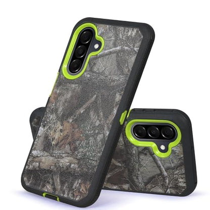 Compatible for Samsung Galaxy A26 5G, Built in Screen Protector, Belt Clip Holster Heavy Duty Defender Case Dustproof Shockproof Protection (Camo Yellow) - color: Camo Yellow