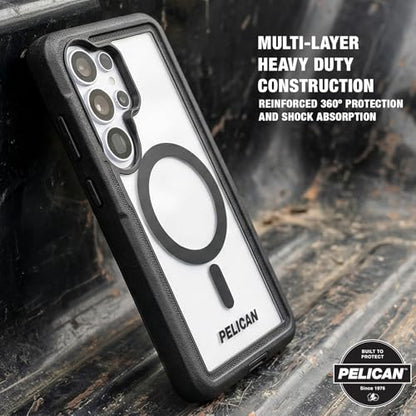 Pelican Voyager Samsung Galaxy S26 Ultra Case-Rugged Phone Case-Black/Clear | Magnetic & Wireless Charging Case with 24ft Military-Grade Drop Protection & Belt Clip Holster for Samsung Galaxy S26 Ultra - color: Voyager Black/Clear, size: Samsung Galaxy S2