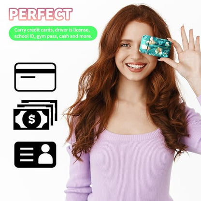 Phone Credit Card Holder Stick on, Cell Phone Pocket Self Adhesive Stretchy Stick on Wallet ID Credit Card Case Pouch Sleeve with Flap for All Smartphones, Blue Lily - color: Blue Lily