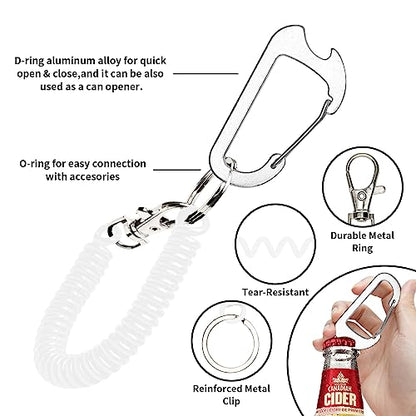 HOTEMIA Phone Tether Lanyard Anti-Drop Outdoor Strap with Carabiner for Skiing, Hiking, Cycling, Fishing, Climbing - Fit iPhone and Most Cell Phones (Black+White) - color: Black+White