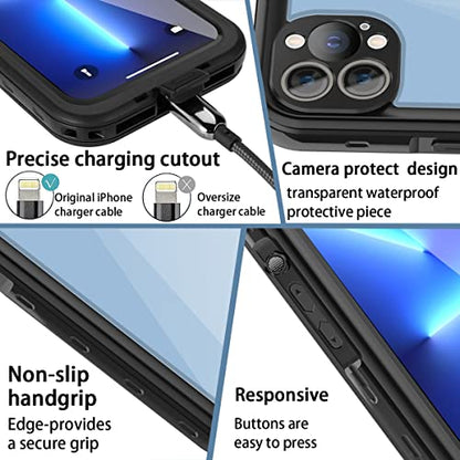 AICase Waterproof Case for iPhone 13 Pro Max (6.7") Snowproof, Dustproof and Shockproof, IP68 Certified Full Body Protection Fully Sealed Underwater Protective Cover for Apple iPhone 13 Pro Max - color: Waterproof