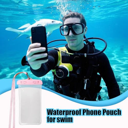 Waterproof Phone Pouch Touchscreen Protector Pinks | with Lanyard Waterproof Phone Case Swimming for Beach Pool Underwater Snorkeling Swimming Kayaking Rafting - color: Pinks