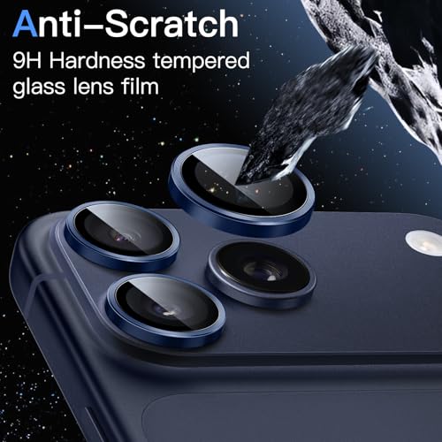 JETech Camera Lens Protector for iPhone 17 Pro/17 Pro Max, Deep Blue, 1 Set - color: Deep Blue