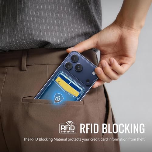 for Magsafe Wallet Magnetic Card Holder RFID Blocking, Blue - color: Blue
