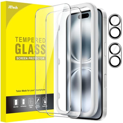 JETech Screen Protector for iPhone 16, 2+2 Pack - size: iPhone 16