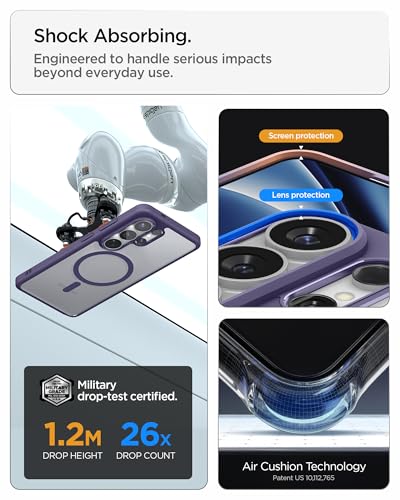 Spigen for Galaxy S26 Ultra Case, Ultra Hybrid MagFit [Anti-Yellowing] [Compatible with MagSafe] [Fast Wireless Charging] - Deep Purple - color: Deep Purple, size: Galaxy S26 Ultra