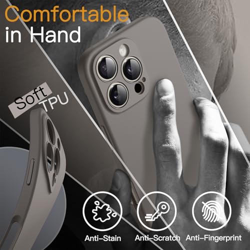 JETech Slim Case for iPhone 16 Pro, Natural Titanium | Camera Lens Protection, Soft TPU Design, Matte Finish, Shockproof Protection - color: Natural Titanium, size: iPhone 16 Pro