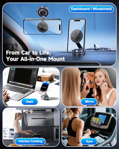 for MagSafe Car Mount, Vacuum Magnetic Car Phone Holder Stand for Your Car - color: Black 3