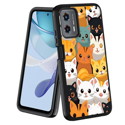 for Moto G 5G 2024/Moto G Play 5G 2024 Case, Military Grade Heavy Duty [3-Layer] Dustproof Shockproof Full-Body Protective Case for Motorola Moto G 5G 2024, Cute Cartoon Cats - color: Cute Cartoon Cats