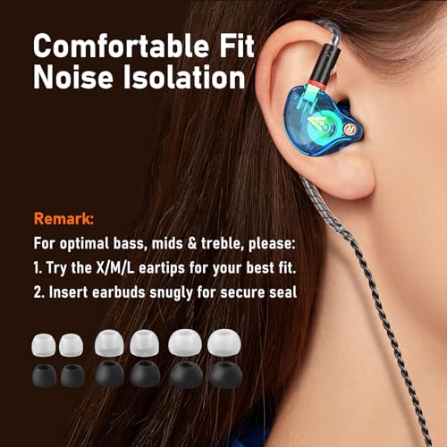 Audiovance Vibes 202ML HiFi Wired Earbuds for iPhone 14/13/12/11/X, Pro Max - color: 7-Blue