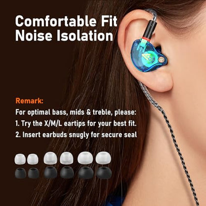 Audiovance Vibes 202ML HiFi Wired Earbuds for iPhone 14/13/12/11/X, Pro Max - color: 7-Blue
