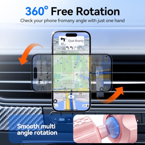 for MagSafe Car Mount,【22 N55 Super Magnets】 Magnetic Phone Holder for Car Air Vent, Cell Phone Mount Car Accessories Compatible with iPhone 17 16 15 14 13 12 Pro Max (Pink) - color: Pink