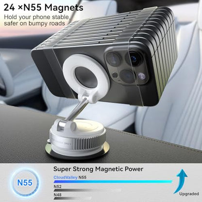 CloudValley Vacuum Magnetic Car Phone Mount for MagSafe - style: Magnetic Mount-White