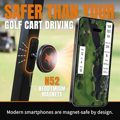 DESERT FOX GOLF Magnetic Golf Cart Phone Holder Mount for iPhone Android
