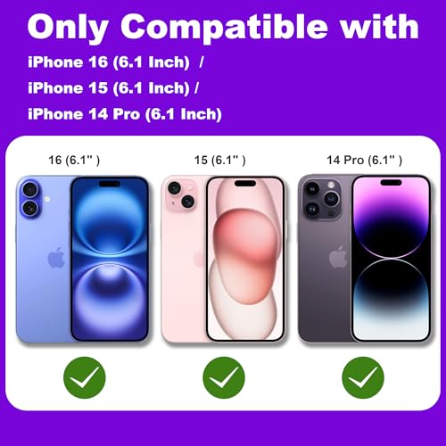 2 Pack Matte Privacy Screen Protector for iPhone 16/15/14 Pro 6.1",Anti-Glare Anti-Fingerprint,No Dazzling Anti-Spy,Smooth Responsive Touch Glass Film,Installation Frame - size: for iPhone 14 Pro / 16 / 15