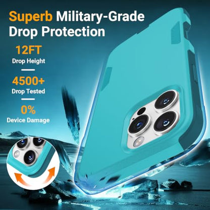 jaroco Magnetic for iPhone 16 Pro Max Case Heavy Duty Rugged Dual-Layer Teal - color: Teal, size: iPhone 16 Pro Max