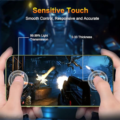 QsmQam 3 Pack Screen Protector for iPhone 17 6.3 Inch + 1 Pack Individual Camera Lens Protector, Ultra HD Tempered Glass, Military Grade Shatterproof, Case Friendly [with Installation Frame] - size: iPhone 17
