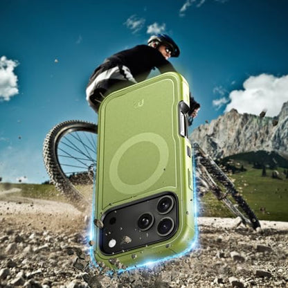 M MYBAT PRO for iPhone 17 Pro Max Case,Heavy Duty Protection Rugged Case - color: Army Green, size: iPhone 17 Pro Max（No Belt Clip）