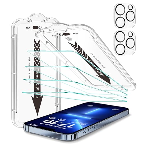 EZ-GLAZ-4+2 Pack for iPhone 13 Pro Screen Protector (6.1") HD Clear - size: iPhone 13 Pro
